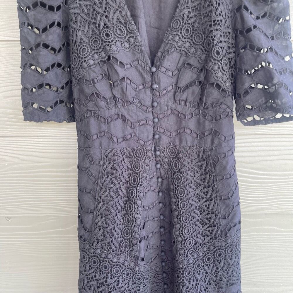The Kooples Paris black all over lace mini dress - Picture 4 of 10